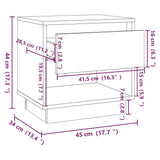 Comodini 2 pz Grigio Cemento 45x34x44 cm in Truciolato