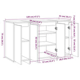Credenza Nera 120x41x75 cm in Truciolato