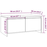 Tavolino da Salotto Rovere Sonoma 90x50x41,5 cm in Truciolato