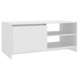 Tavolino da Salotto Bianco 102x50x45 cm Legno truciolato