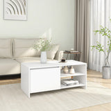 Tavolino da Salotto Bianco 102x50x45 cm Legno truciolato