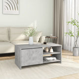 Tavolino Salotto Grigio Cemento 102x50x45 cm Legno truciolato