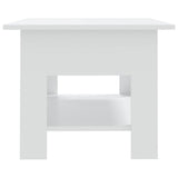 Tavolino da Salotto Bianco 102x55x42 cm in Truciolato