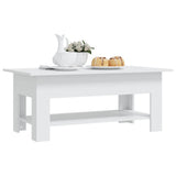 Tavolino da Salotto Bianco 102x55x42 cm in Truciolato