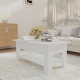 Tavolino da Salotto Bianco 102x55x42 cm in Truciolato