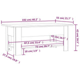 Tavolino da Salotto Bianco 102x55x42 cm in Truciolato
