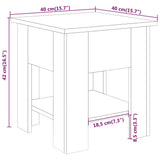 Tavolino da Salotto Bianco 40x40x42 cm in Legno truciolato