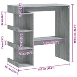 Tavolo Bar con Ripiano Grigio Sonoma 100x50x101,5 cm