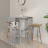 Tavolo Bar con Ripiano Grigio Sonoma 100x50x101,5 cm