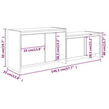 Mobile TV Rovere Fumo 146,5x35x50 cm in Truciolato