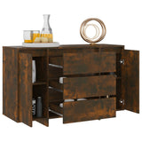 Credenza 3 Cassetti Rovere Fumo 120x41x75 cm Legno truciolato