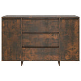 Credenza 3 Cassetti Rovere Fumo 120x41x75 cm Legno truciolato