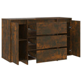 Credenza 3 Cassetti Rovere Fumo 120x41x75 cm Legno truciolato