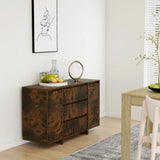Credenza 3 Cassetti Rovere Fumo 120x41x75 cm Legno truciolato