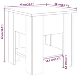 Tavolino da Salotto Grigio Sonoma 40x40x42 cm Legno truciolato