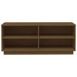 Scarpiera Marrone Ambra 110x34x45 cm in Legno Massello di Pino