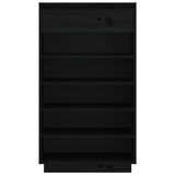 Scarpiera Nera 60x34x105 cm in Legno Massello di Pino