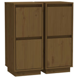 Credenze 2 pz Ambra 31,5x34x75 cm in Legno Massello di Pino