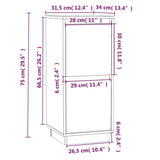 Credenze 2 pz Ambra 31,5x34x75 cm in Legno Massello di Pino