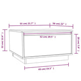 Tavolino da Salotto ambra 55x56x32 cm in Legno Massello di Pino