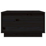 Tavolino da Salotto Nero 55x56x32 cm in Legno Massello di Pino