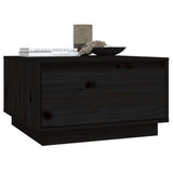 Tavolino da Salotto Nero 55x56x32 cm in Legno Massello di Pino