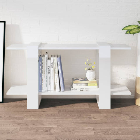 Libreria Bianco Lucido 100x30x51 cm in Legno truciolato