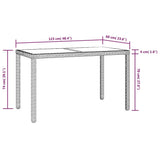 Set da Pranzo da Giardino 3 pz con Cuscini in Polyrattan Beige