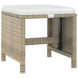 Set da Pranzo da Giardino 5 pz con Cuscini Beige in Polyrattan