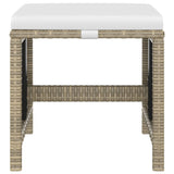 Set da Pranzo da Giardino 5 pz con Cuscini Beige in Polyrattan