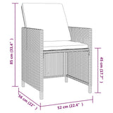 Set da Pranzo da Giardino 5 pz con Cuscini in Polyrattan Grigio