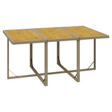 Set da Pranzo da Giardino 7 pz con Cuscini in Polyrattan Beige