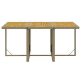 Set da Pranzo da Giardino 7 pz con Cuscini in Polyrattan Beige