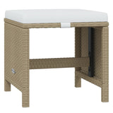 Set da Pranzo da Giardino 15 pz con Cuscini in Polyrattan Beige