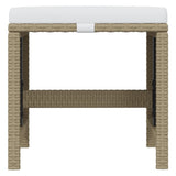 Set da Pranzo da Giardino 15 pz con Cuscini in Polyrattan Beige