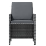 Set da Pranzo per Giardino 17 pz con Cuscini Polyrattan Grigio