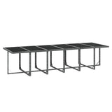 Set da Pranzo per Giardino 17 pz con Cuscini Polyrattan Grigio