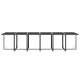 Set da Pranzo per Giardino 17 pz con Cuscini Polyrattan Grigio
