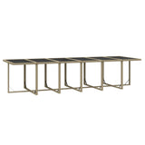 Set da Pranzo per Giardino 17pz con Cuscini in Polyrattan Beige