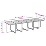 Set da Pranzo per Giardino 13 pz con Cuscini in Polyrattan Nero