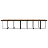 Set da Pranzo da Giardino 15 pz con Cuscini Nero in Polyrattan