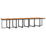 Set da Pranzo da Giardino 19 pz con Cuscini in Polyrattan Nero