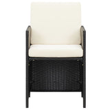 Set da Pranzo da Giardino 21 pz con Cuscini in Polyrattan Nero