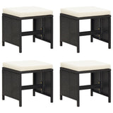 Set da Pranzo da Giardino 21 pz con Cuscini in Polyrattan Nero