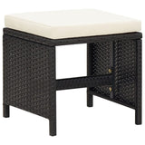 Set da Pranzo da Giardino 21 pz con Cuscini in Polyrattan Nero