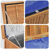 Cassa da Giardino 150x50x55 cm in Legno Massello di Teak