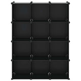 Organizzatore Portaoggetti con 12 Cubi Nero in PP