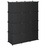 Organizzatore Portaoggetti con 12 Cubi Nero in PP