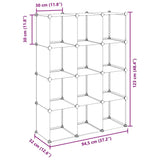 Organizzatore Portaoggetti con 12 Cubi Nero in PP