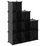 Organizzatore Portaoggetti con 9 Cubi Nero in PP